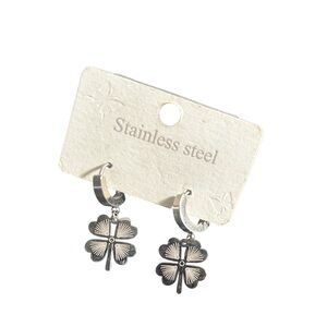 Stainless Steel Lucky Clover Elegant Four-Leaf Shaped Earrings 🍀